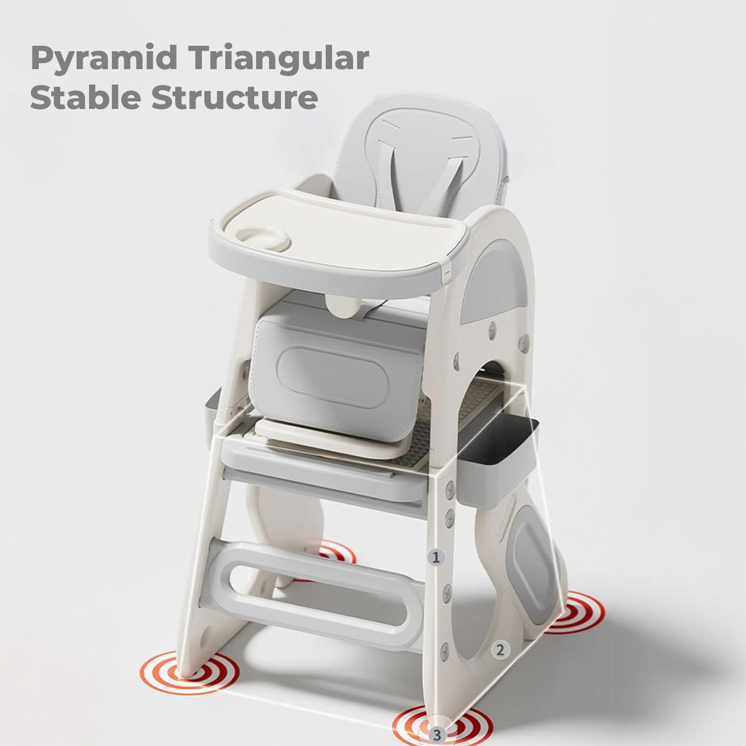 Alt text: R for Rabbit Grow N Play kids high chair and toddler table set, 5-in-1 convertible design. www.usmile.toys